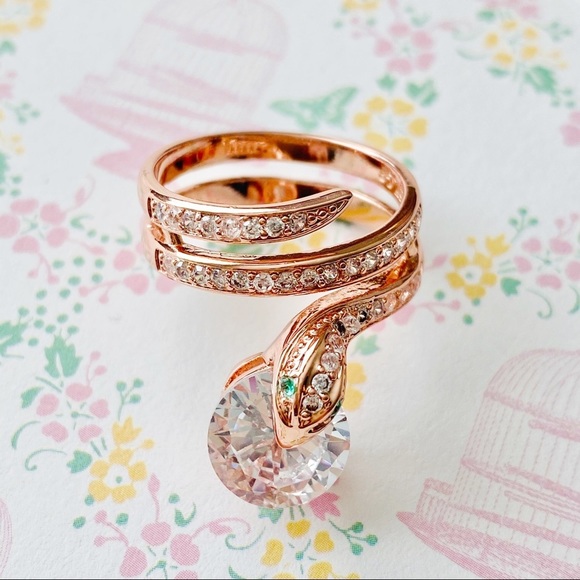 Serpent of Temptation Austrian Crystal Wrap Ring - Picture 5 of 8